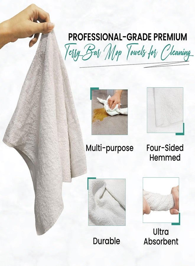 SupremePlus White Terry Bar Mop Towels 40 Pcs (Approx) - 100% Cotton Ultra-Absorbent Cleaning Rags, Perfect Washable Kitchen Rags for Bars, Restaurants & Home - Multipurpose (5 lbs. Compressed Box) - Image 4
